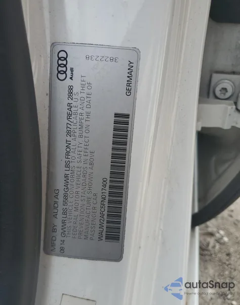 2015 Audi S7 Premium из США, поврежденный, VIN WAUW2AFC5FN017400